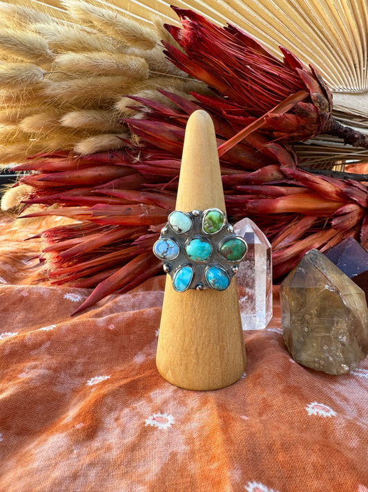 Ombre Turquoise statement ring - size 9 3/4