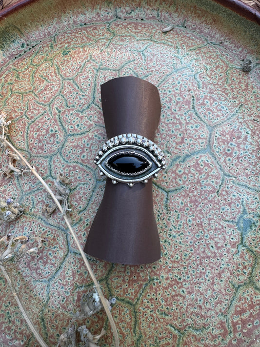 Black Onyx "Seer" Ring - Size 7 1/4