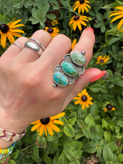 Carico Lake Turquoise Ring - Size 8,9,10 - adjustable