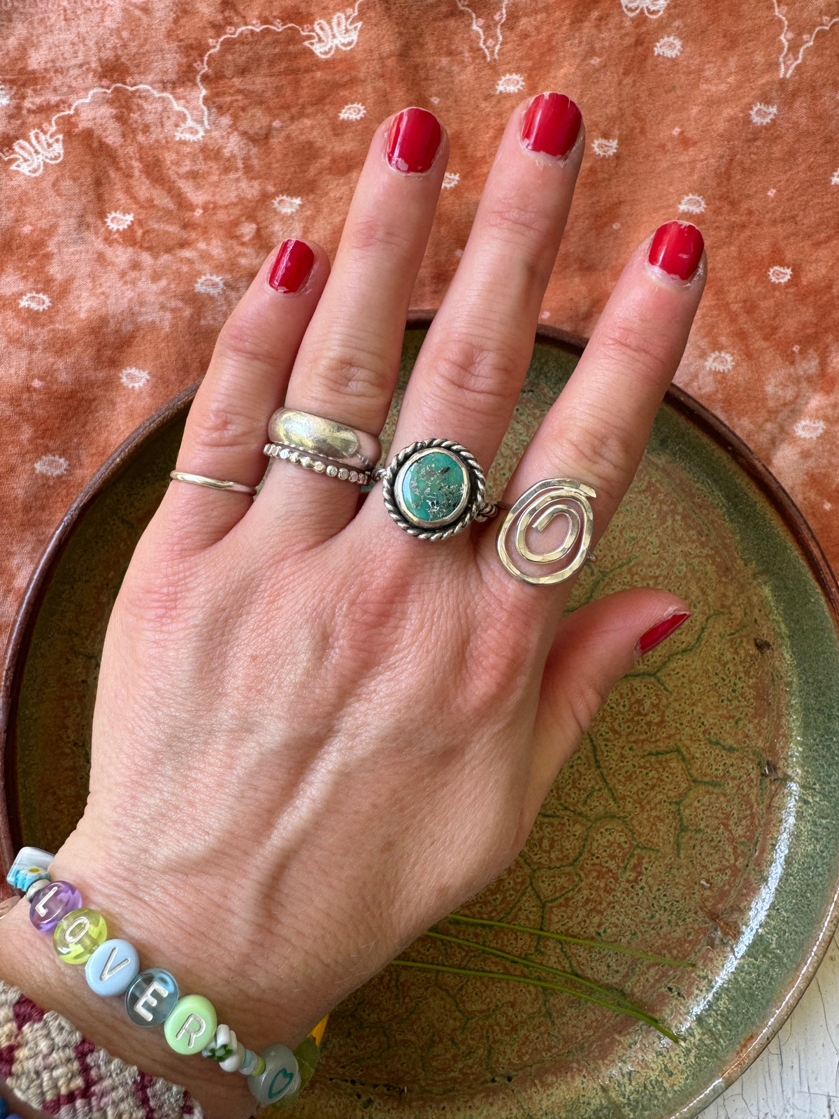 Carico Lake Turquoise Ring - Size 8 1/2