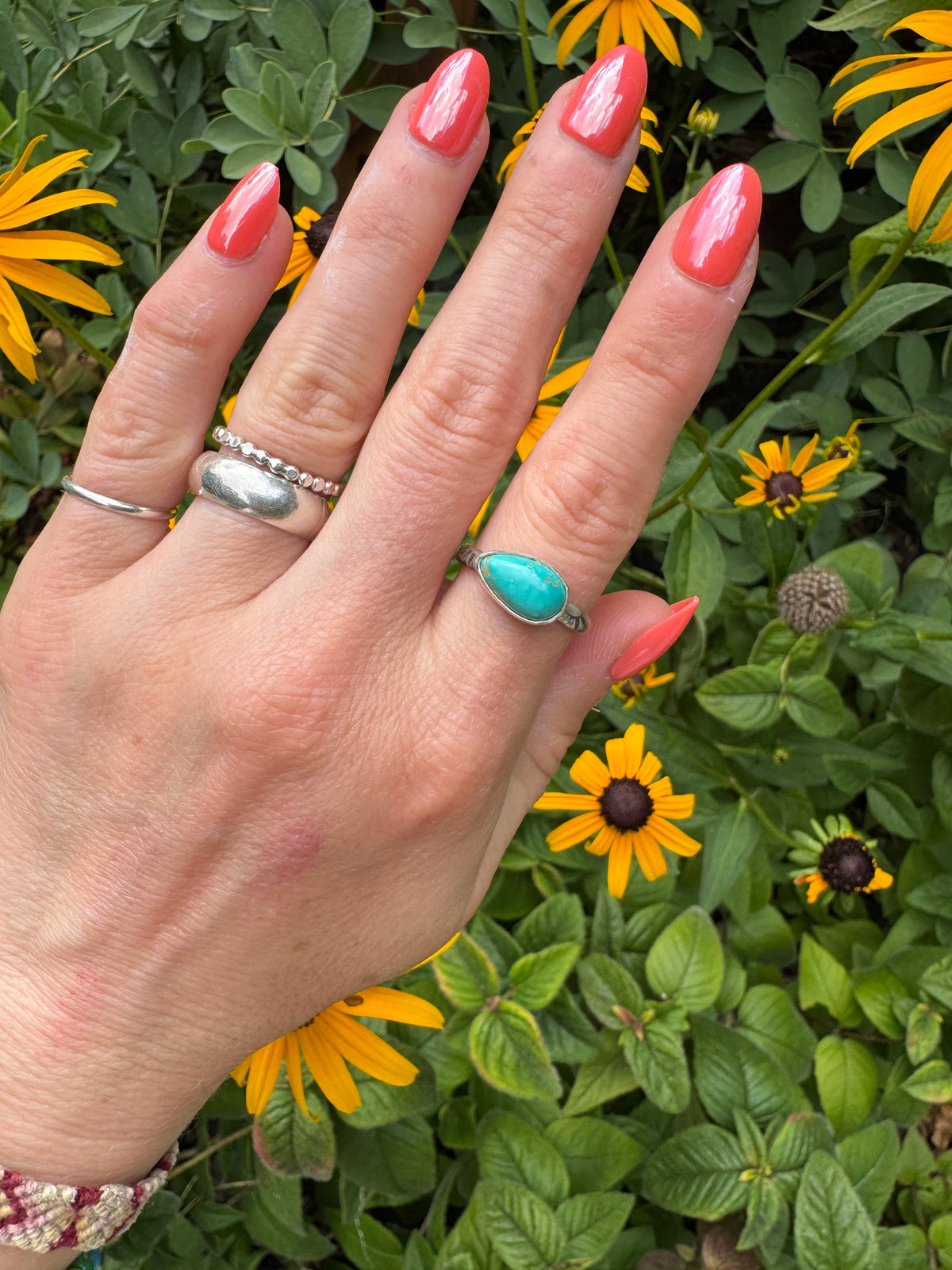 Chilean Turquoise Stacker Ring - Size 7