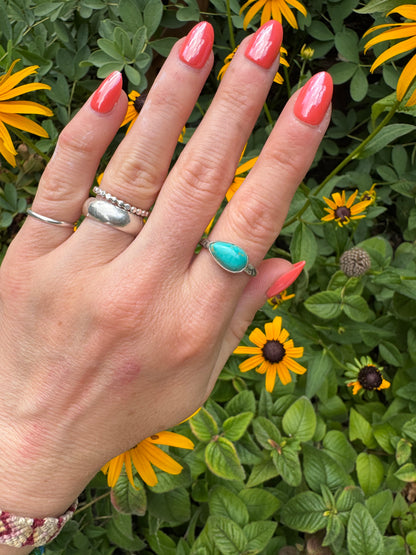 Chilean Turquoise Stacker Ring - Size 7