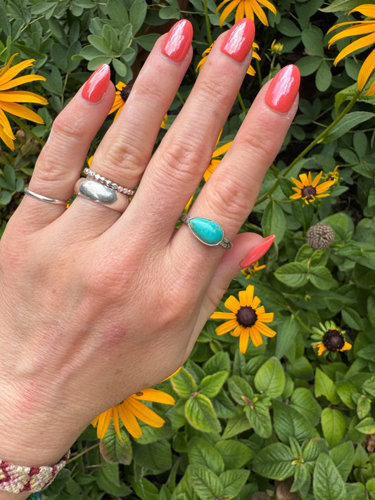 Chilean Turquoise Stacker Ring - Size 7