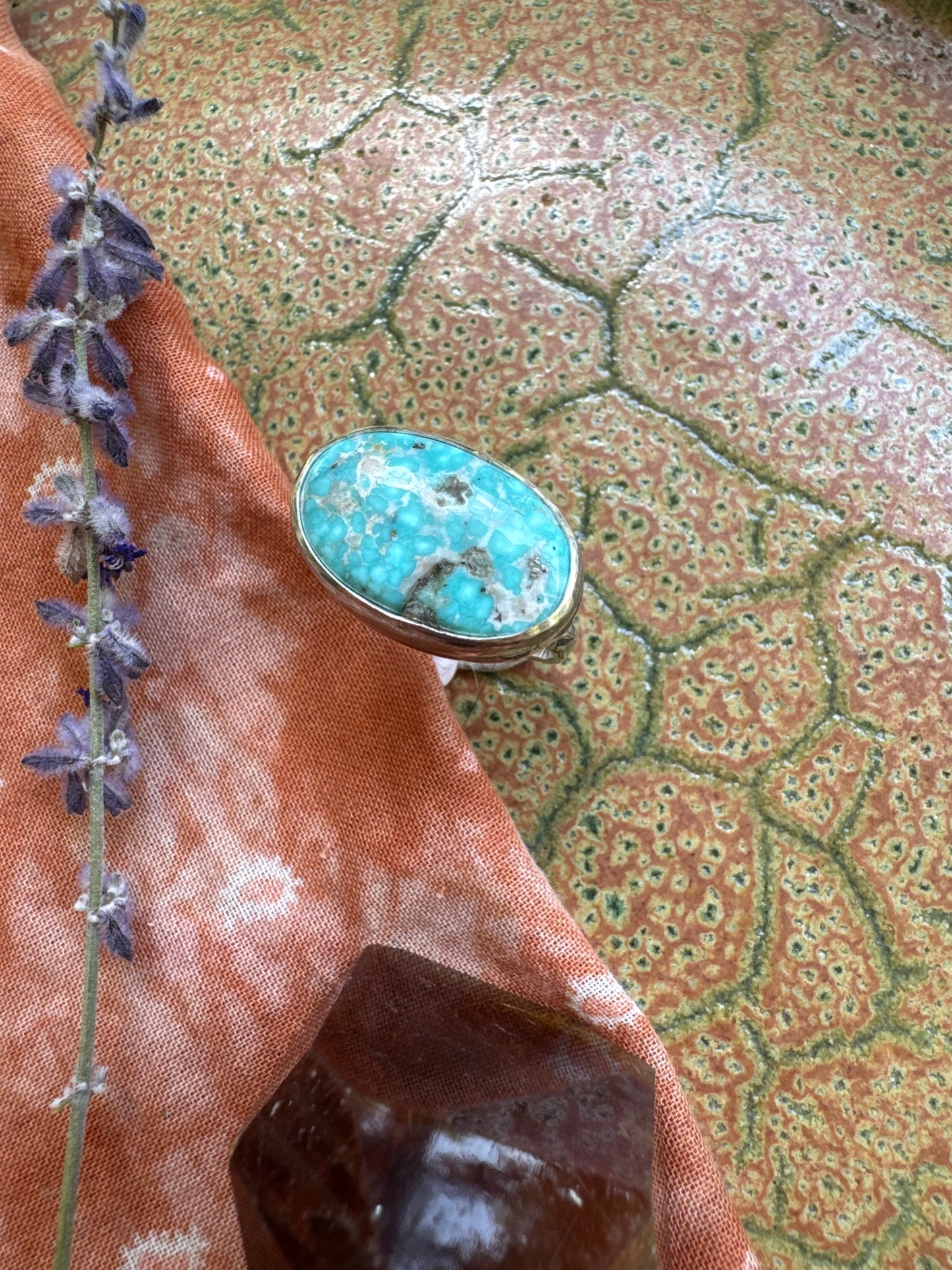 White Water Turquoise "Horizon" Ring - Size 9