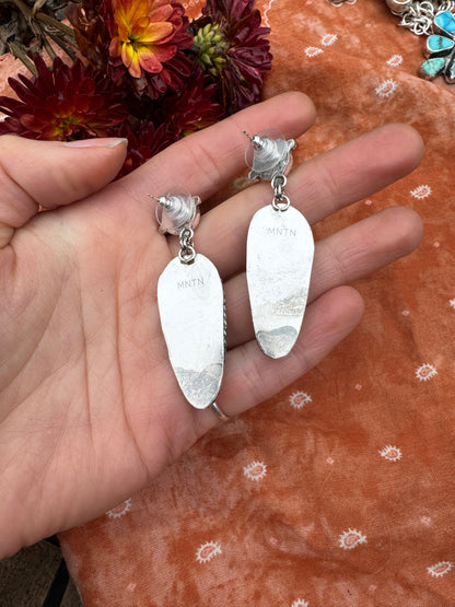 Green and Blue Turquoise statement earrings