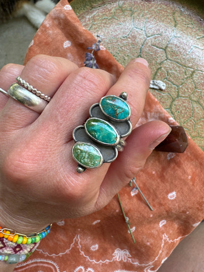 Carico Lake Turquoise Ring - Size 8,9,10 - adjustable