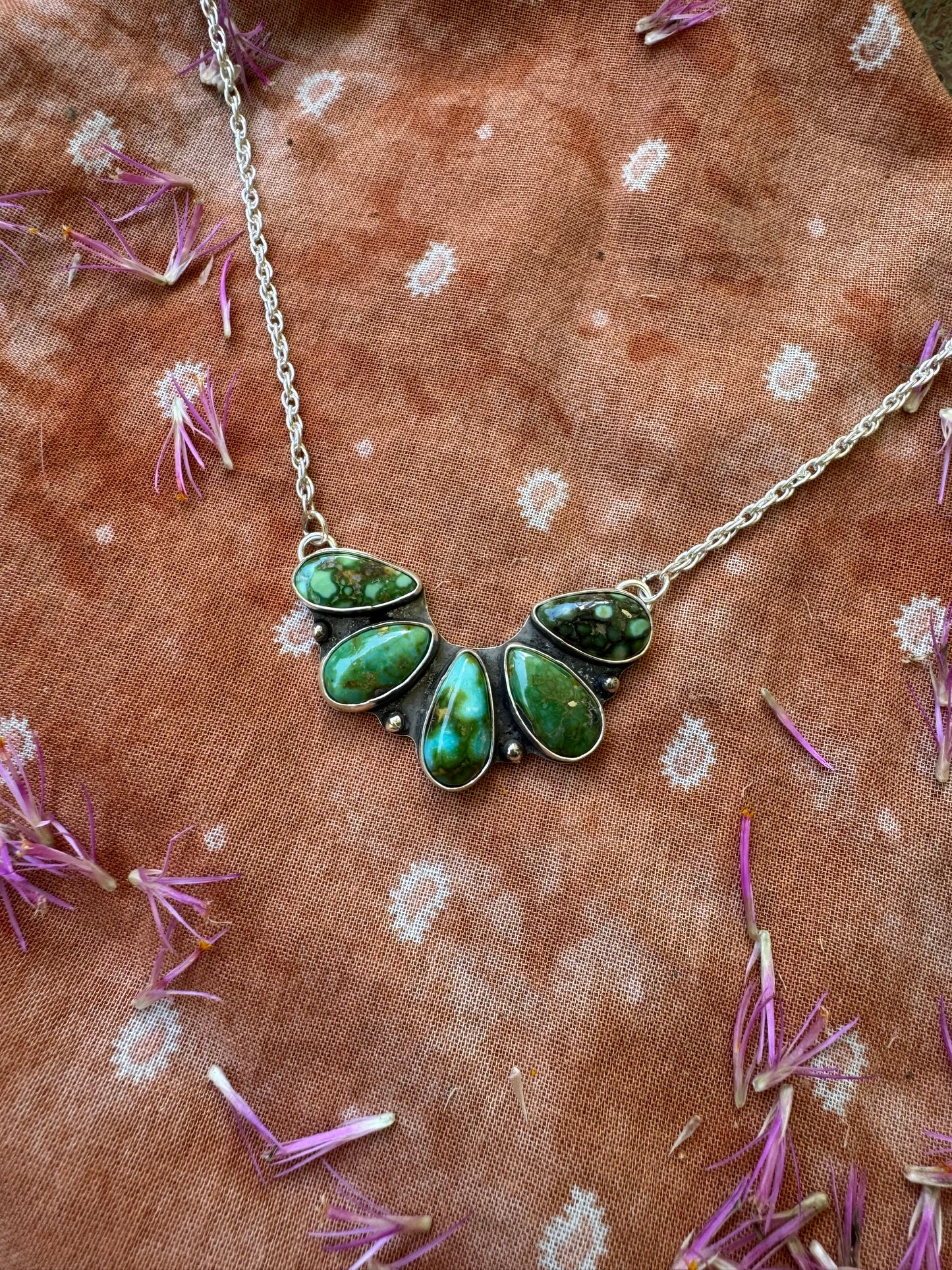 Sonoran Gold Bloom Turquoise Necklace