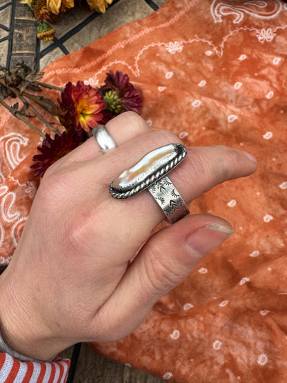 Baroque Pearl ring - size 9 3/4