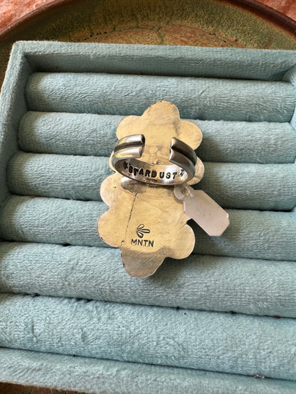 Pink Pearly Statement Ring - Size 8, 9, 10 - adjustable