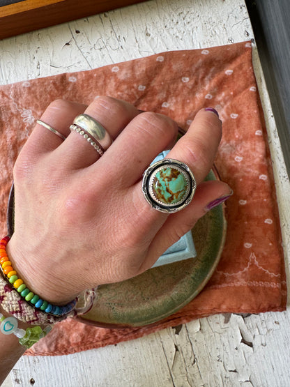 Royston Turquoise "Compass" Ring - Size 8 1/2