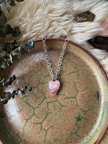 Cotton Candy Agate "Heart Swell" Statement Necklace