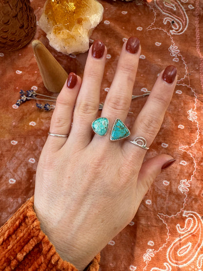 Carico Lake and #8 "Sisters" Turquoise Ring - Size 6-6 1/2