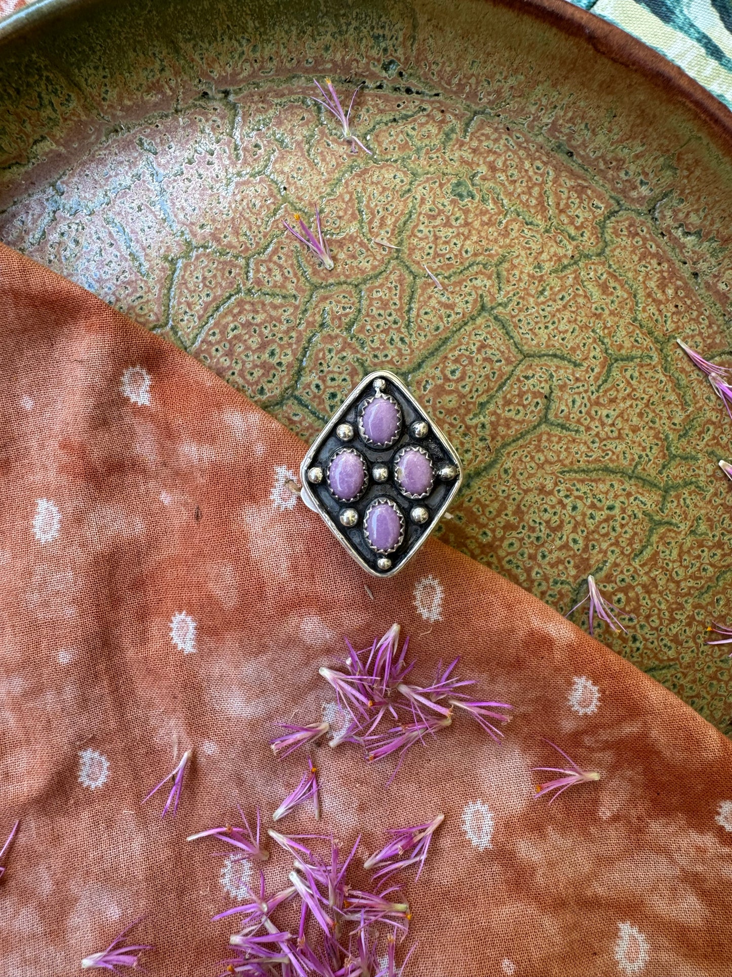 Purple Phosphosiderite ring - size 8 to 10