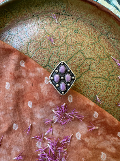 Purple Phosphosiderite ring - size 8 to 10