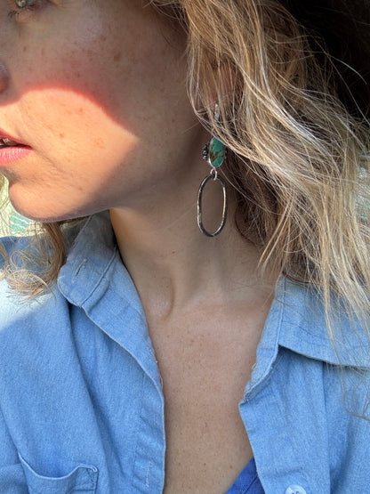 Tyrone Turquoise Loop Earrings