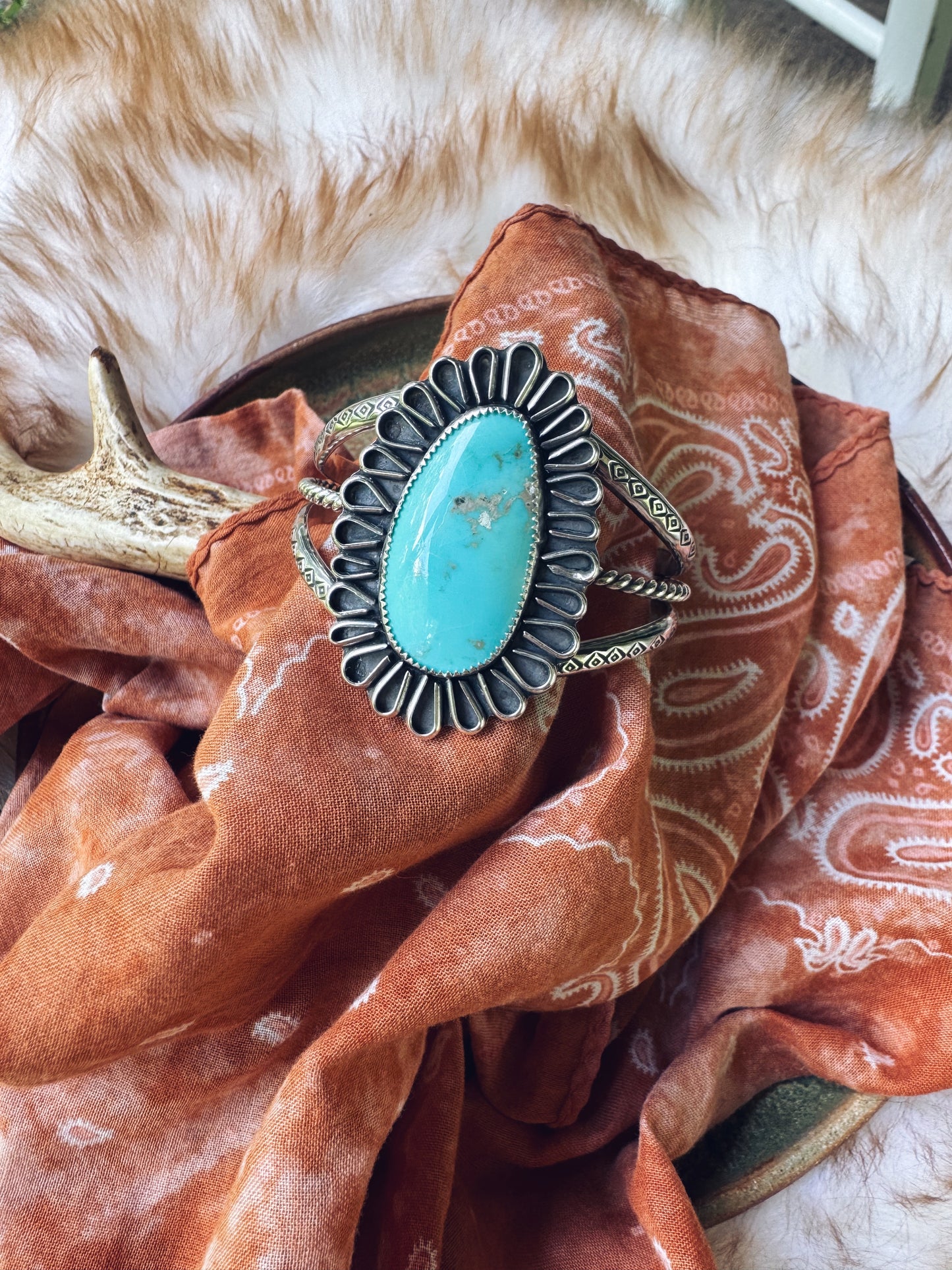 Turquoise “Aster” Cuff