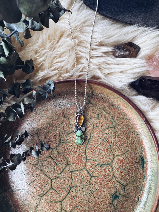 Amber + Sonoran Turquoise Talisman