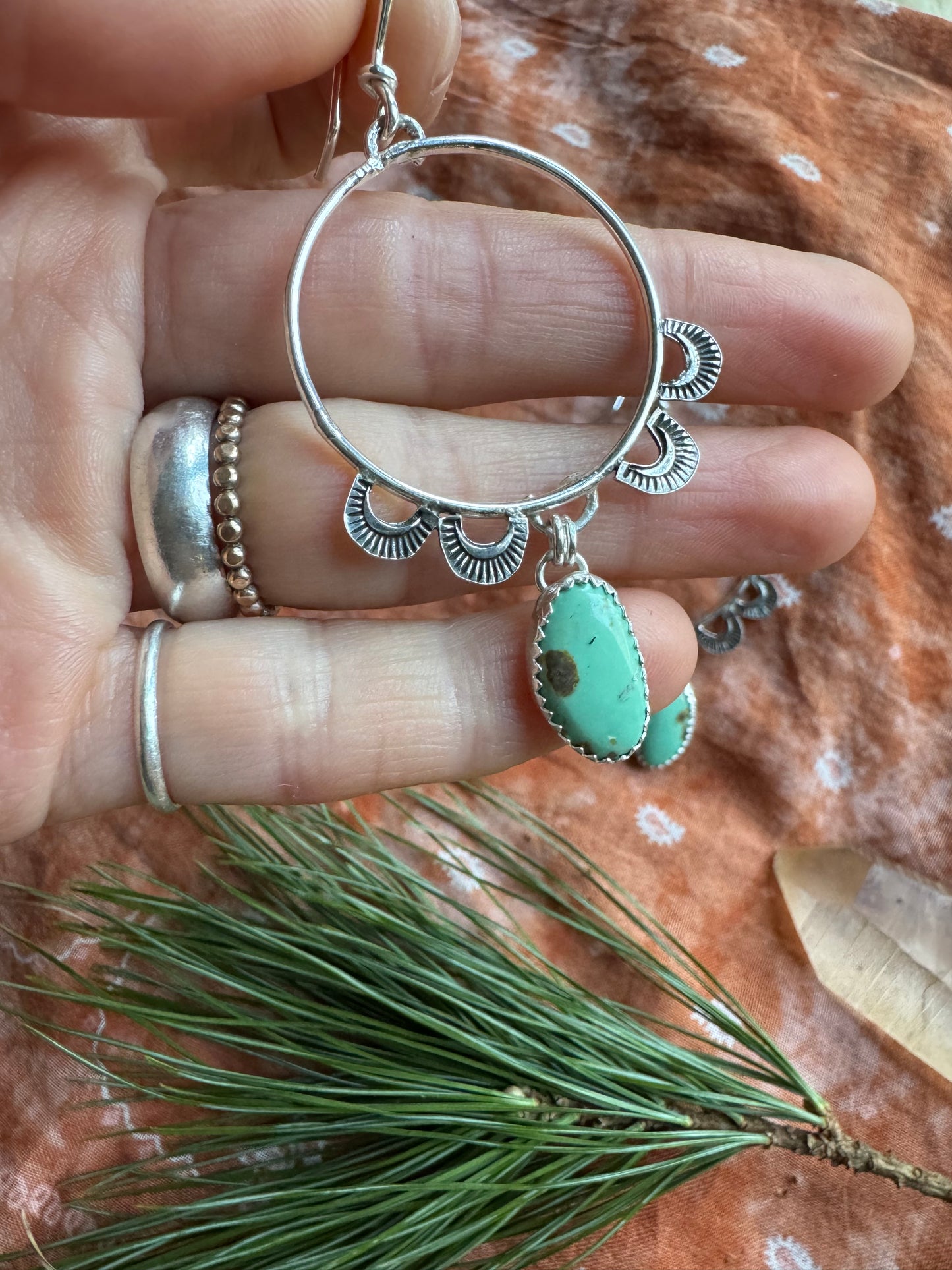 Turquoise "Monument" Hoops - no.1