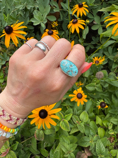 White Water Turquoise "Horizon" Ring - Size 9