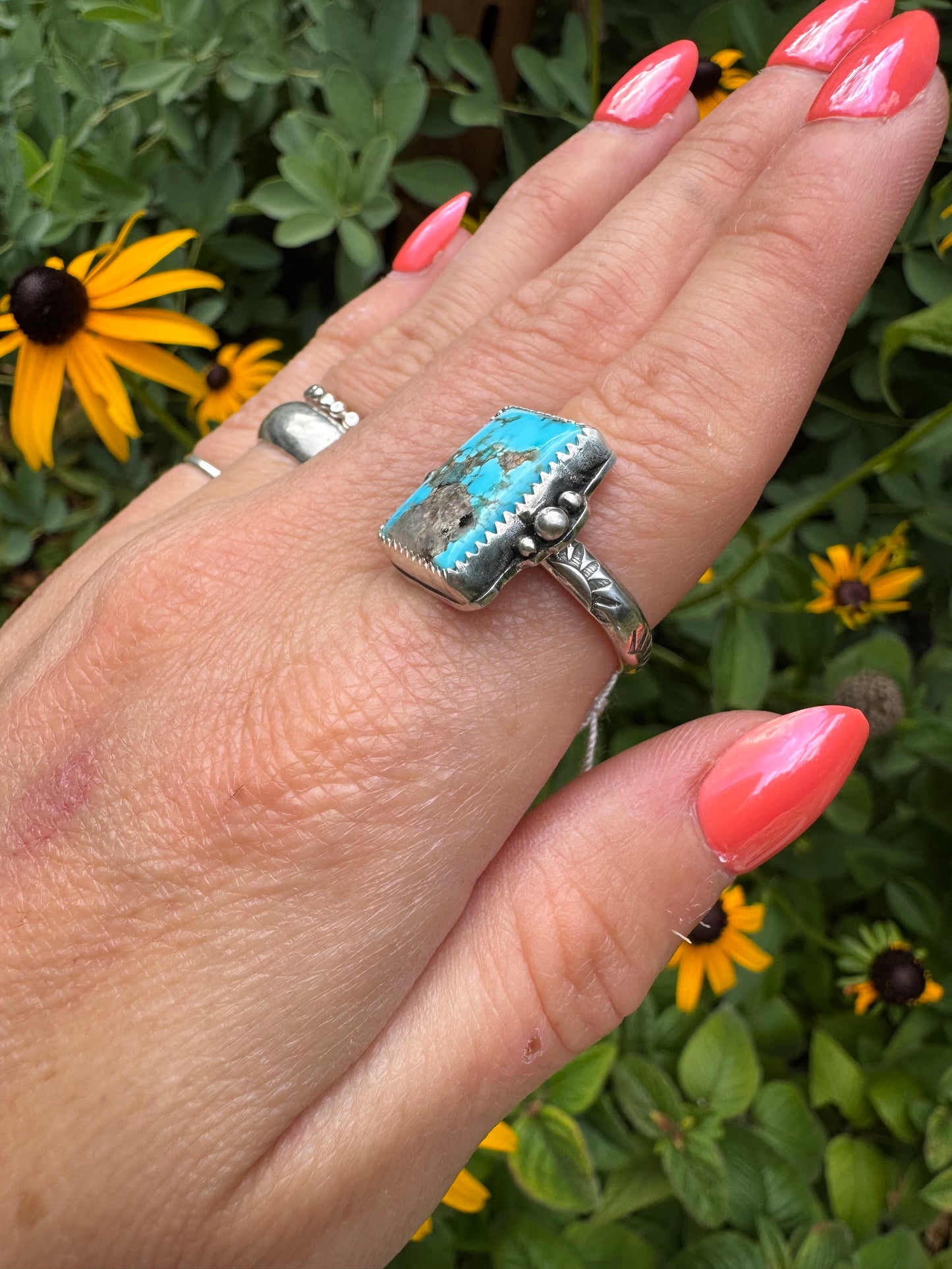 Kingman Turquoise Ring - Size 7 1/2