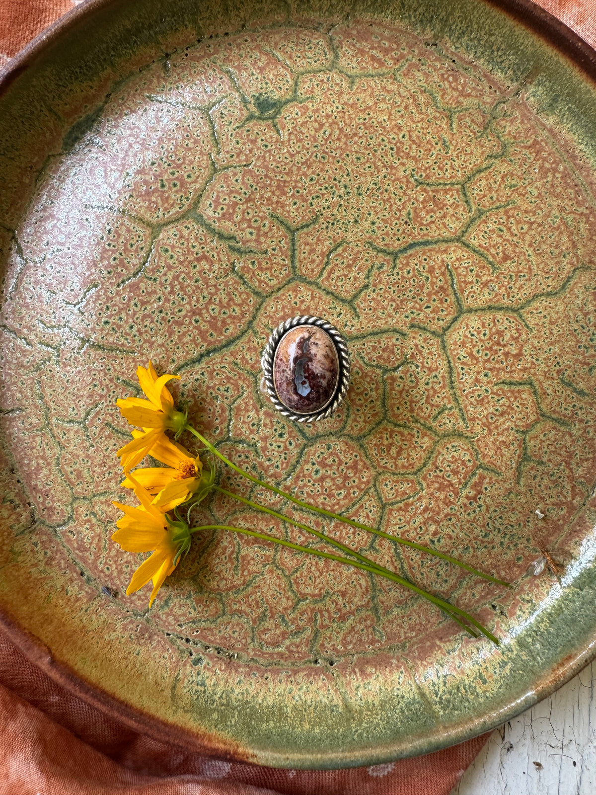 Mexican Fire Opal Ring - Size 7 1/2