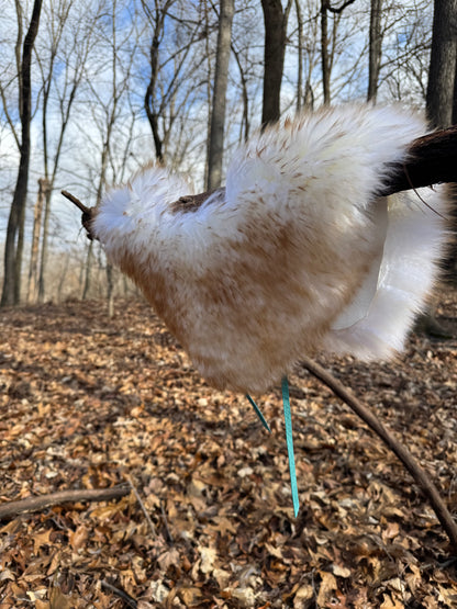 Cream Wool Collar - turquoise neck ties