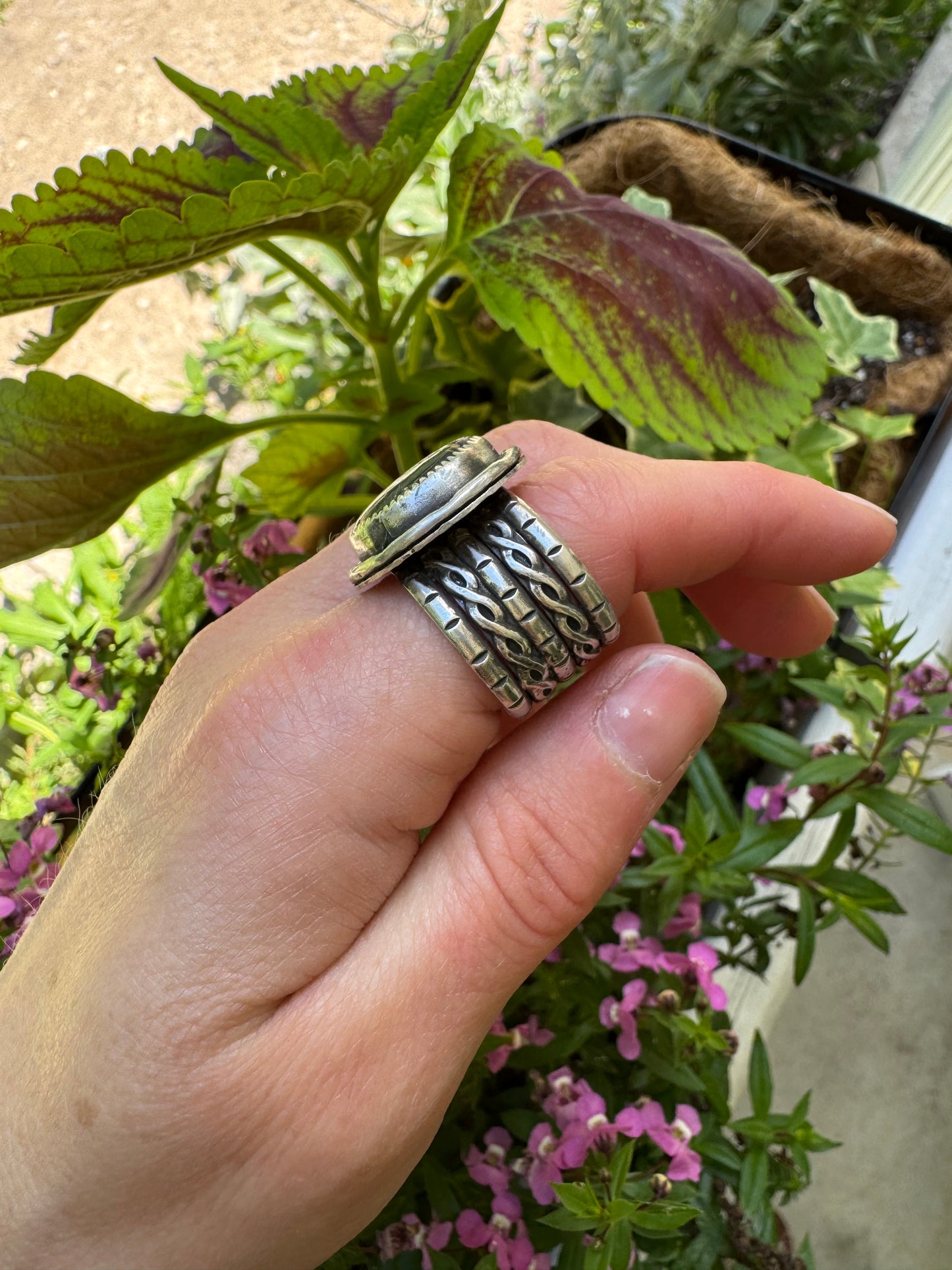 Black Jack Turquoise ring - size 8