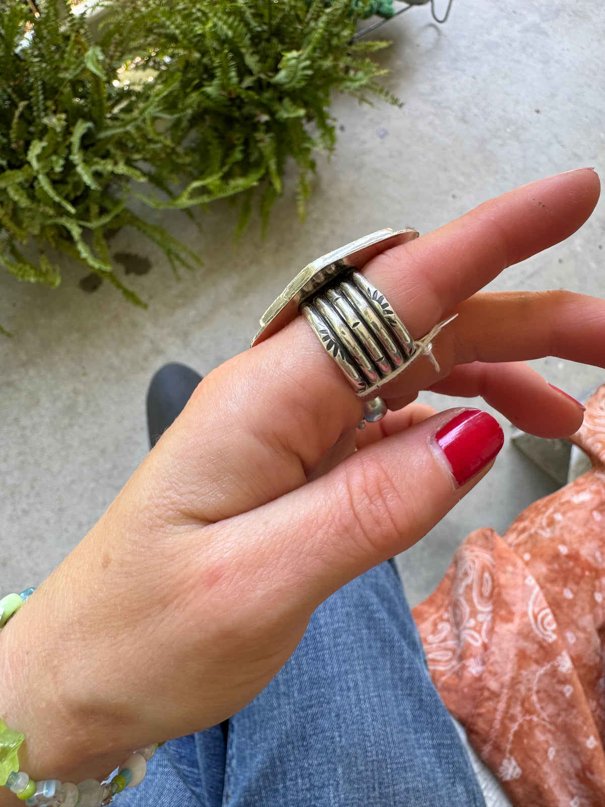 Black Jack Turquoise Ring - Size 7