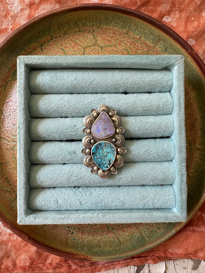 Koroit Opal + Turquoise - Size 6, 7, 8 - adjustable
