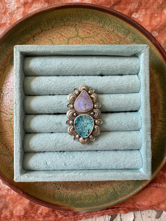 Koroit Opal + Turquoise - Size 6, 7, 8 - adjustable