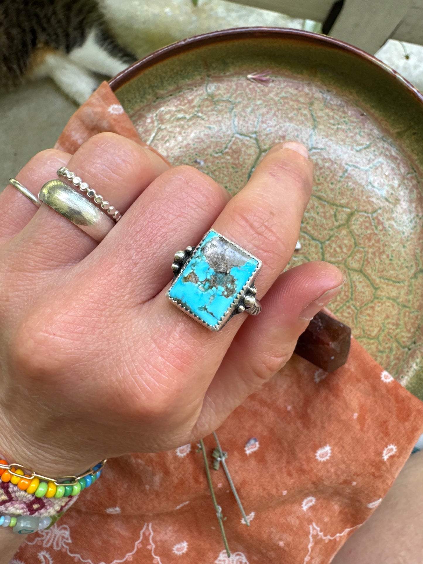 Kingman Turquoise Ring - Size 7 1/2