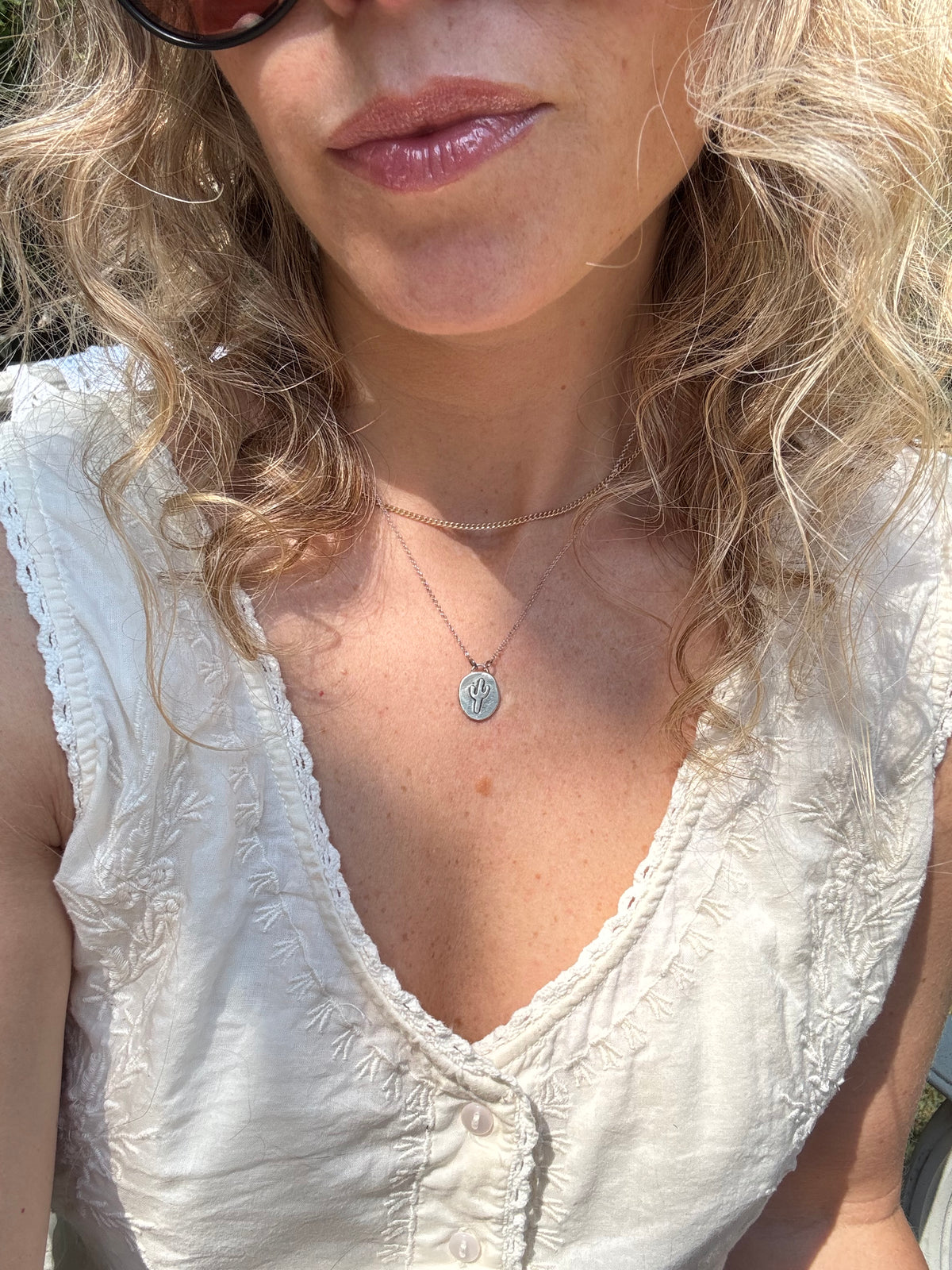 Saguaro Medallion Charm Pendant