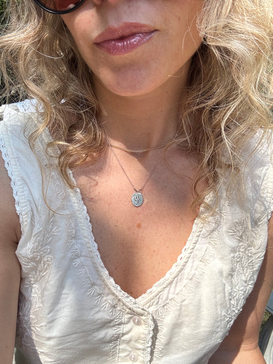 Saguaro Medallion Charm Pendant