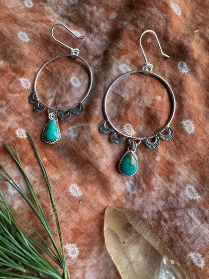 Turquoise "Monument" Hoops - no.3
