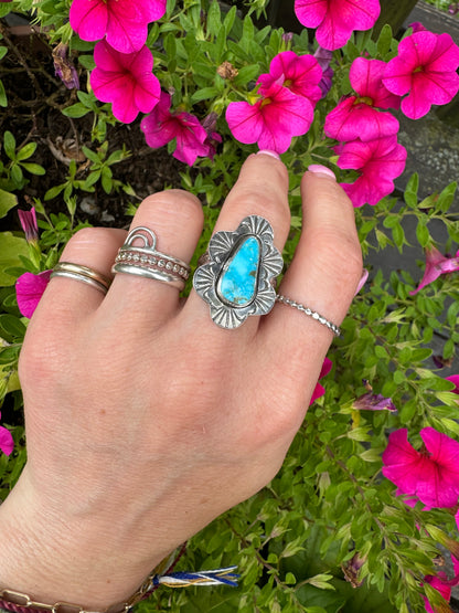 Kingman Turquoise "Ramona" Ring - Size 7 1/2