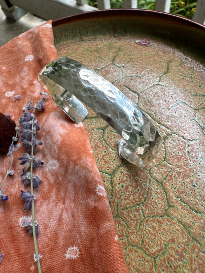 Sterling hammered Statement Cuff - size M