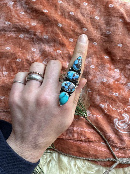 Golden Hills Turquoise Statement Ring - Size 7 1/2