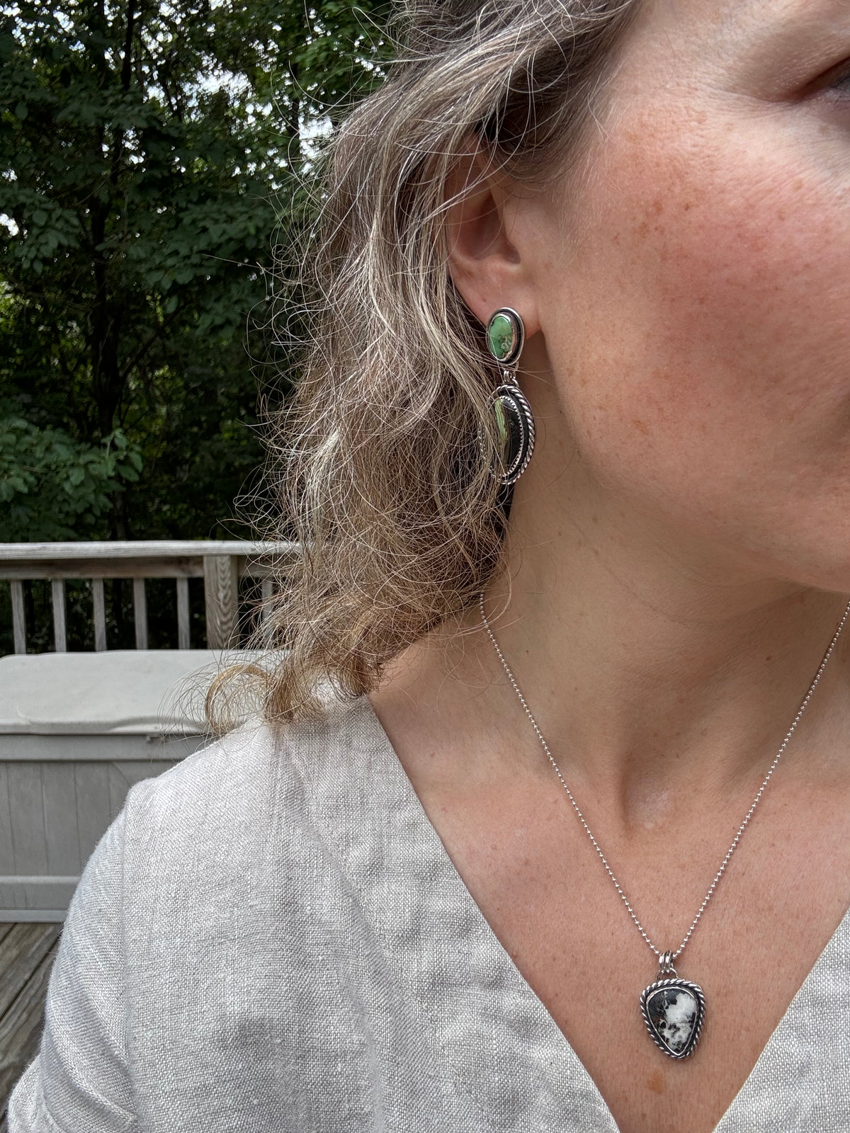 Blackjack Turquoise Statement Earrings