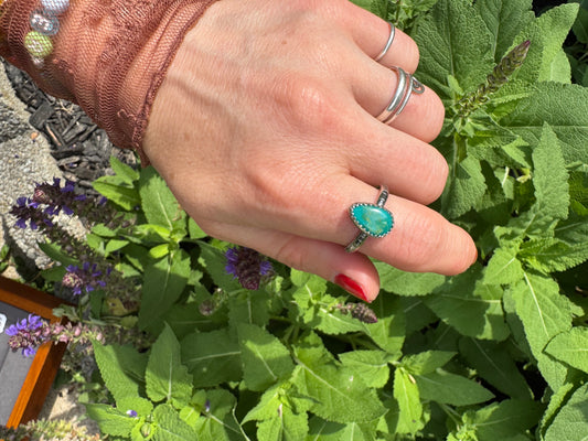 Sonoran Gem Turquoise Stacker Ring - Size 8 1/2