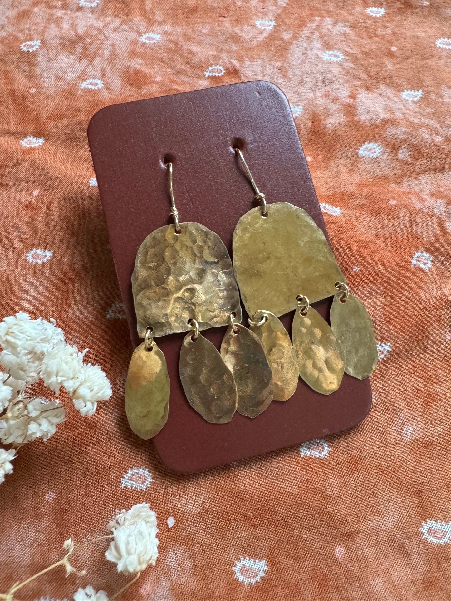 Brass "Ebb and Flow" Dangles
