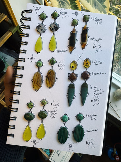 B. Turquoise + Montana Agate Statement Earrings