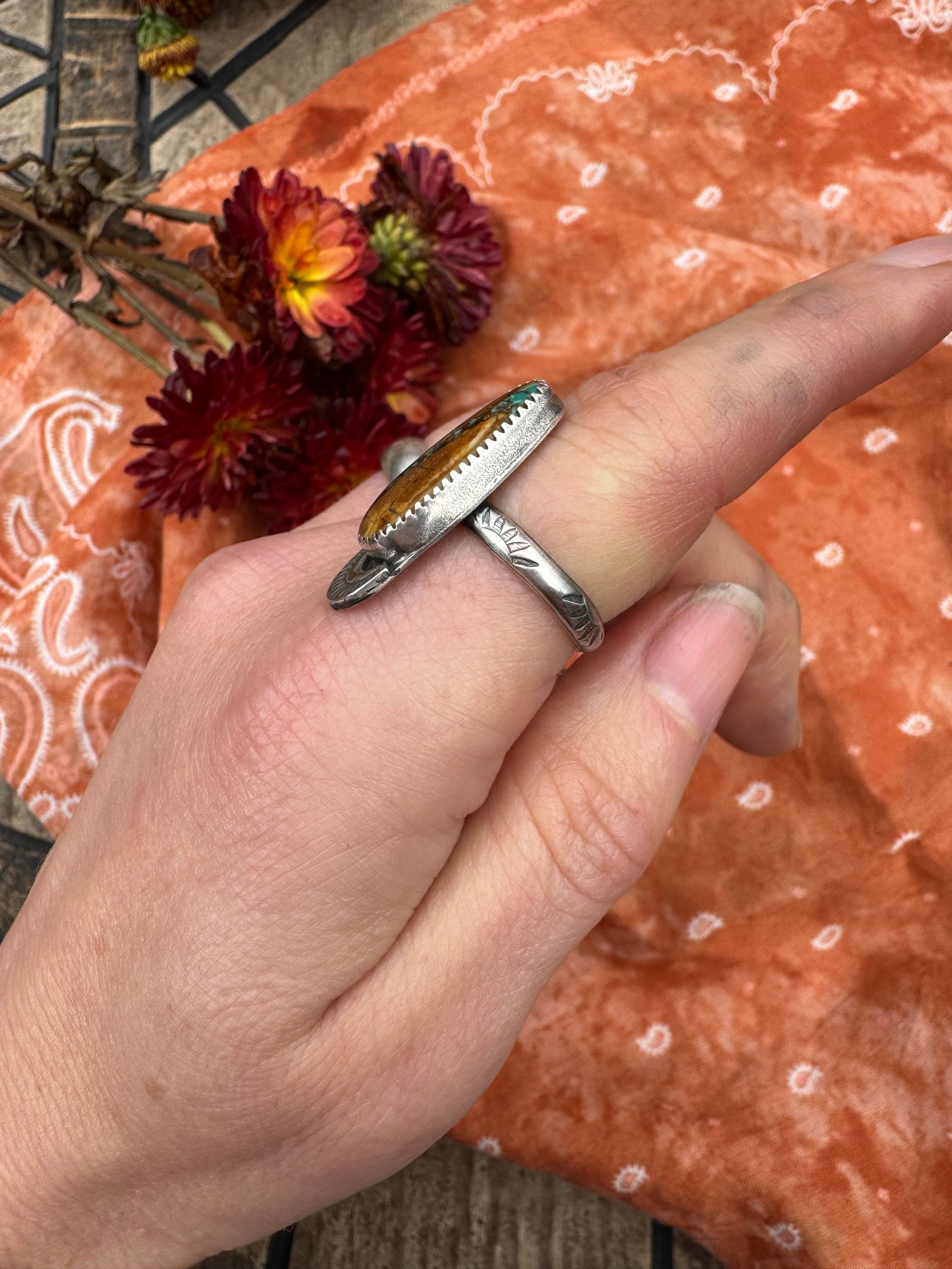 Royston Ribbon Turquoise Ring - size 6