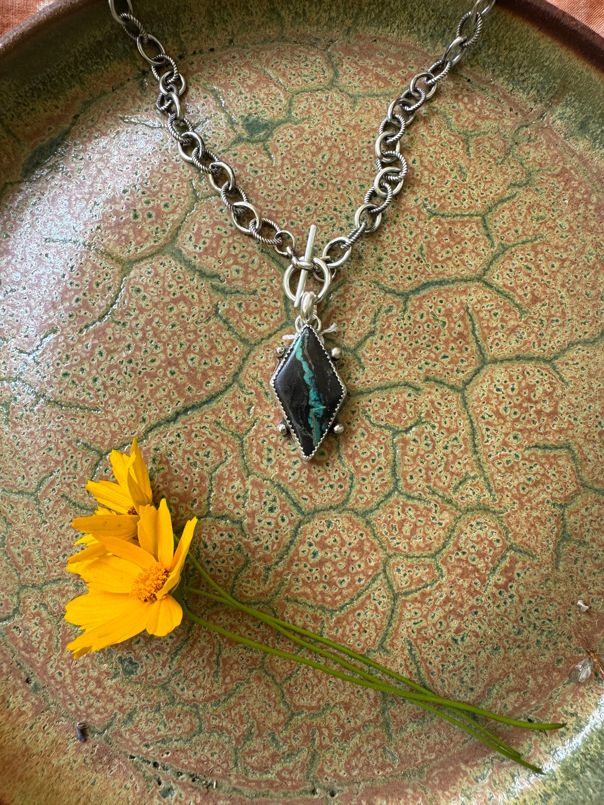 Black Jack Turquoise Toggle Necklace