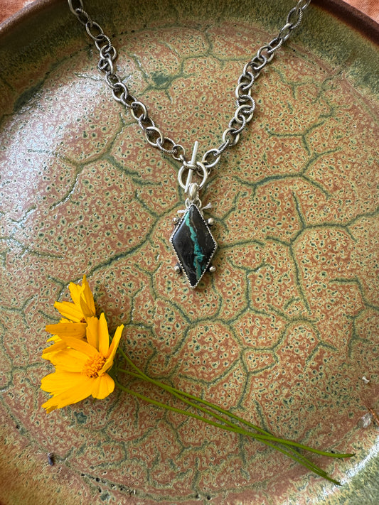 Black Jack Turquoise Toggle Necklace