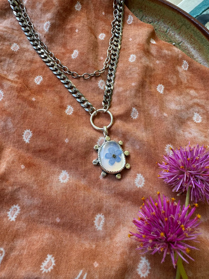 Quartz + Opalite + Botanicals statement necklace