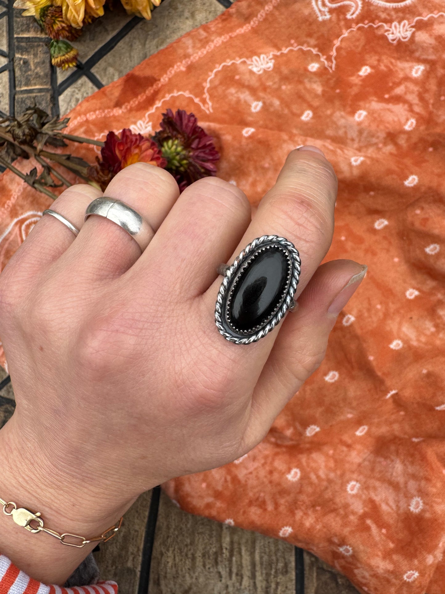 Black Onyx ring - size 8