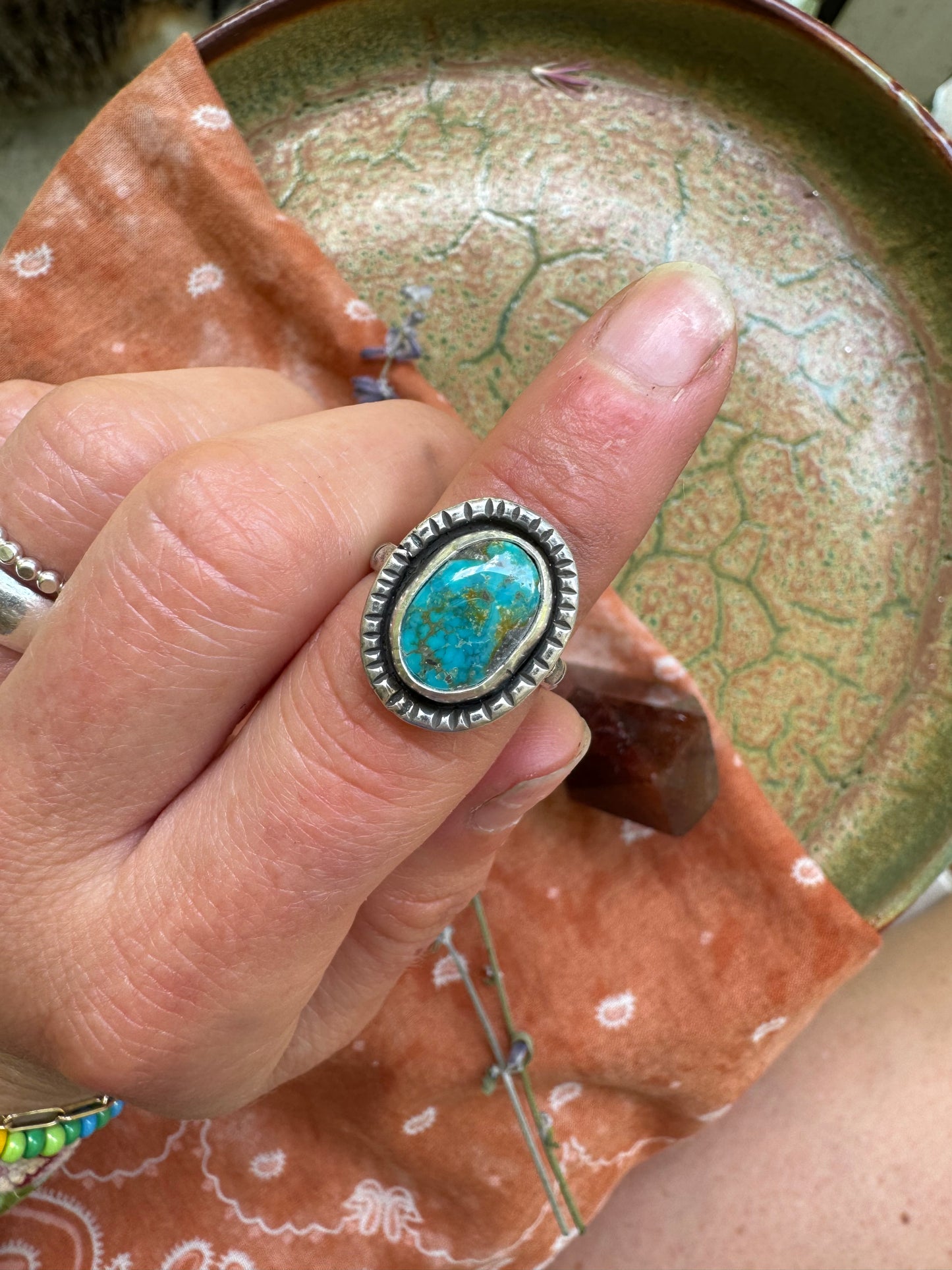 Sonoran Rose Turquoise Ring - Size 5