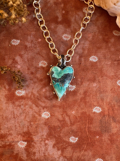 Blue Turquoise "Heart Swell" Statement Necklace