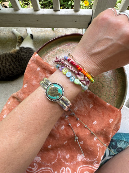 Tyrone Turquoise Statement Cuff - size S/M
