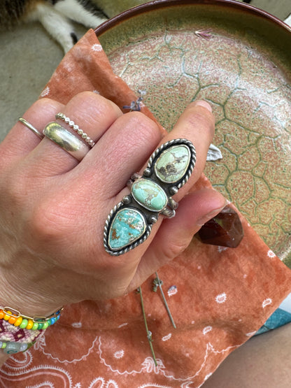 Carico Lake Turquoise Ring - Size 7, 8, 9 -adjustable